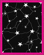 Black Starry Night Geometric Constellation Rug