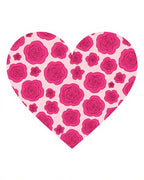 Heart Shaped Floral Pink Rose Pattern Rug