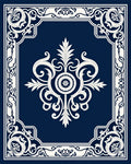 Elegant Ivory Floral Scrollwork Design Rug