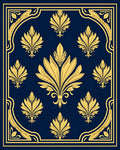Golden Floral Filigree Indigo Design Rug