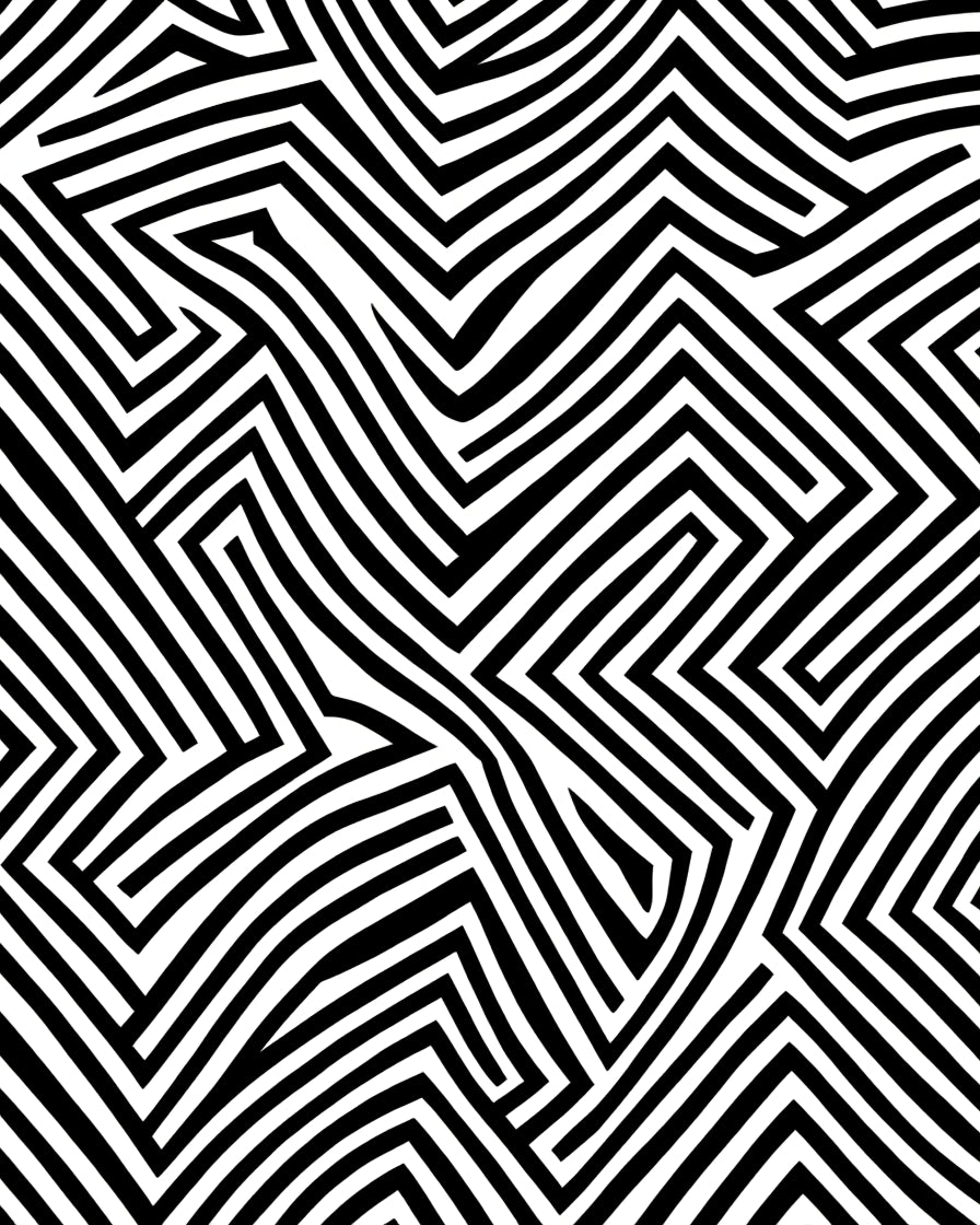 Black White Abstract Optical Illusion Rug