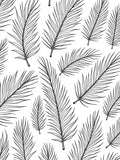 Feather Pattern Black White Outline Art Rug