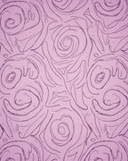 Light Pink Rose Sketch Pattern Rug