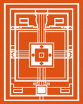 Orange 2 Tone Geometric Pattern Rug