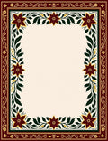 Ornate Floral Border Design Rug