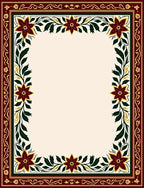Ornate Floral Border Design Rug