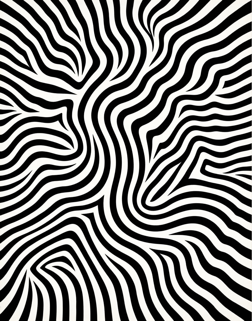 Black White Abstract Zebra Stripes Rug