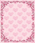 Pink Heart Vine Pattern Rug