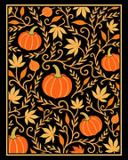 Pumpkin Vine Floral Pattern Rug
