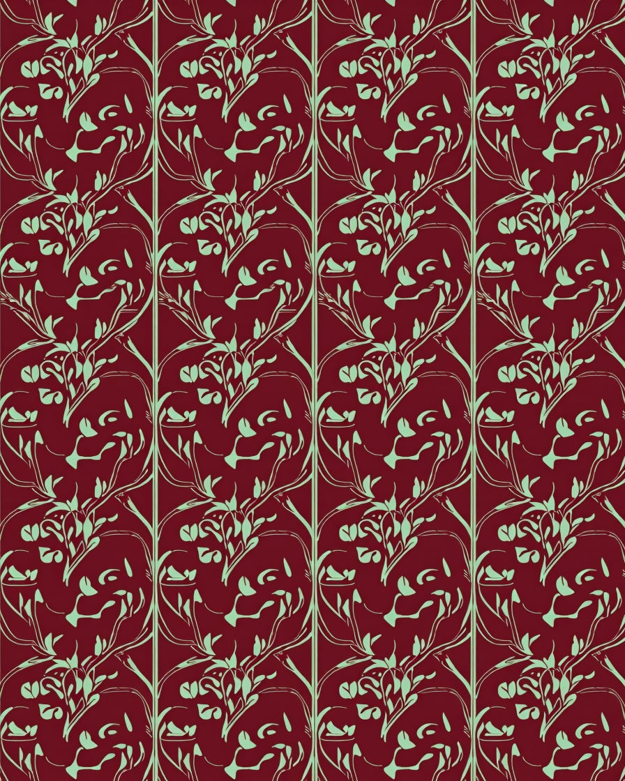 Art Nouveau Floral Vine Pattern Rug