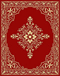 Red Gold Flourish Mandala Pattern Rug