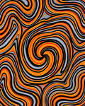 Orange Gray Swirl Abstract Design Rug