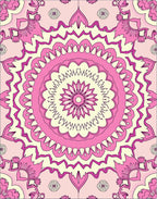 Pretty Pink Floral Mandala Rug