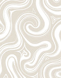 Neutral Swirling Ribbon Pattern Rug