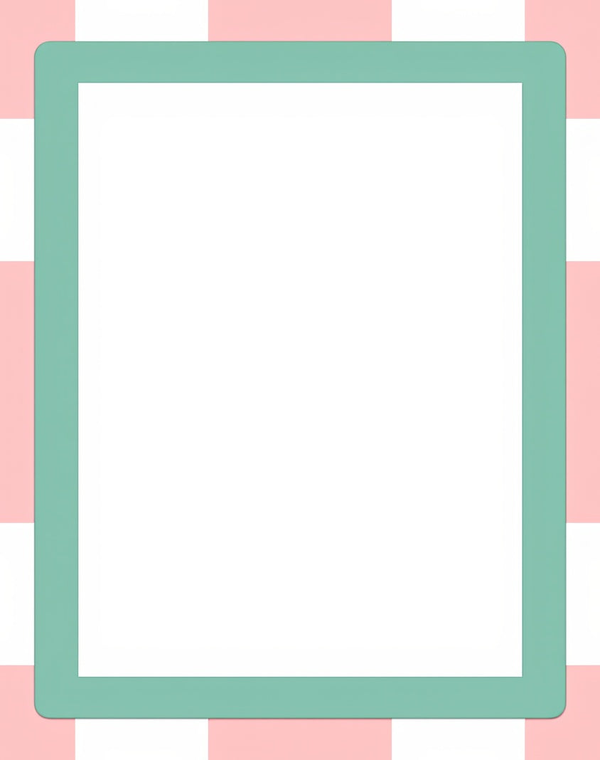 Soft Pink and Teal Checkered Rug