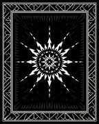 Black White Geometric Starburst Pattern Rug