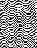 Black White Wavy Lined Pattern Rug