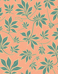 Coral Tropical Leaf Pattern Rug