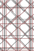 Black Red Plaid Geometric Pattern Rug