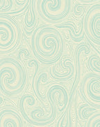 Abstract Swirls Cream Teal Pattern Rug