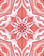 Intricate Blooming Red Mandala Pattern Rug