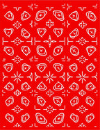 Abstract Red White Geometric Pattern Rug