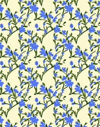 Blue Flowers on Cream Background Rug