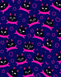 Cute Black Cats Pink Accents Pattern Rug