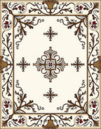 Ornate Floral Vine Frame Rug