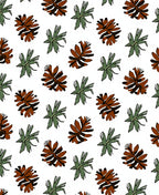 Brown Green Foliage Cluster Rug