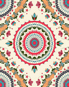 Floral Mandala Vibrant Radial Design Rug