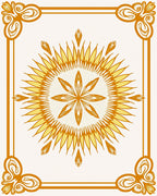 Golden Sunburst Art Deco Rug