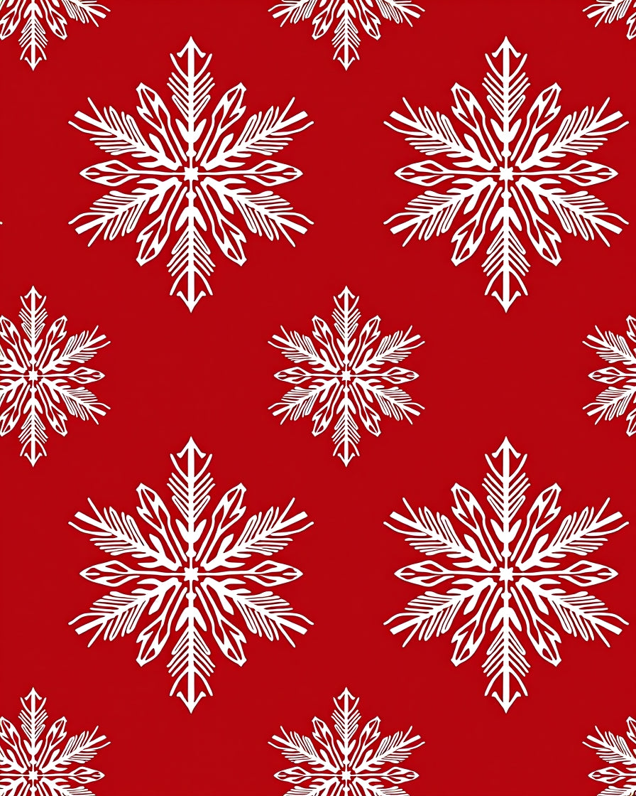 White Snowflake Patterned Festive Design Rug