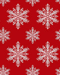 White Snowflake Patterned Festive Design Rug