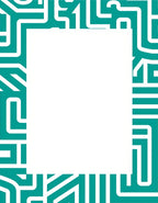 Teal Geometric Maze Design Rug