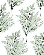 Sage Green Botanical Pattern Rug