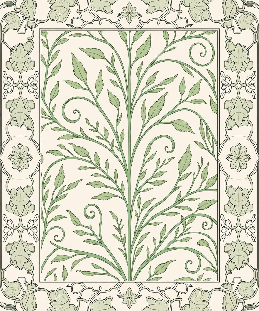 Enchanted Floral Scrollwork Garden Rug