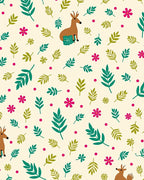 Whimsical Deer Leaf Pattern Design Rug