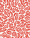 Red Organic Abstract Swirls Rug