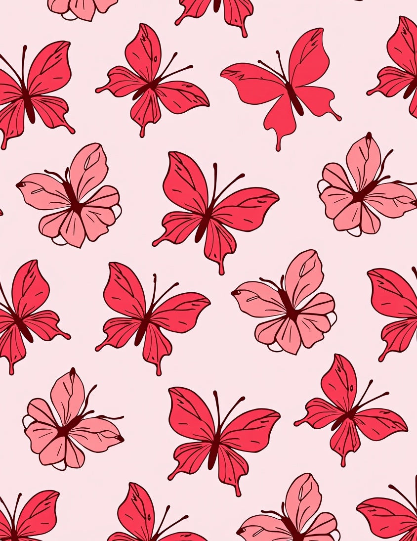 Red Butterfly Pattern Design Rug