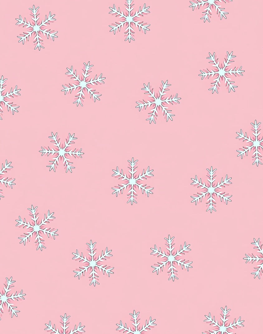 Pink Snowflake Pattern Rug
