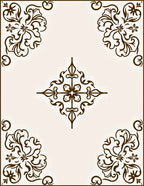 Elegant Floral Scrollwork Border Rug