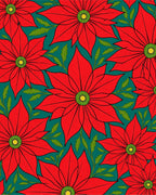 Bold Red Floral Pattern Rug