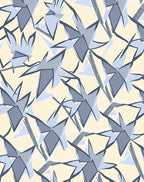 Abstract Blue Geometric Star Pattern Rug