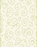Whimsical Swirls Stars Pattern Rug