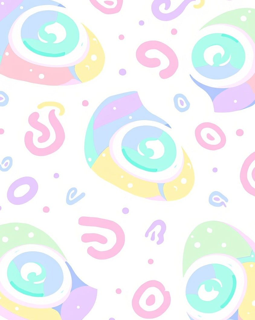 Pastel Swirl Dot Pattern Rug