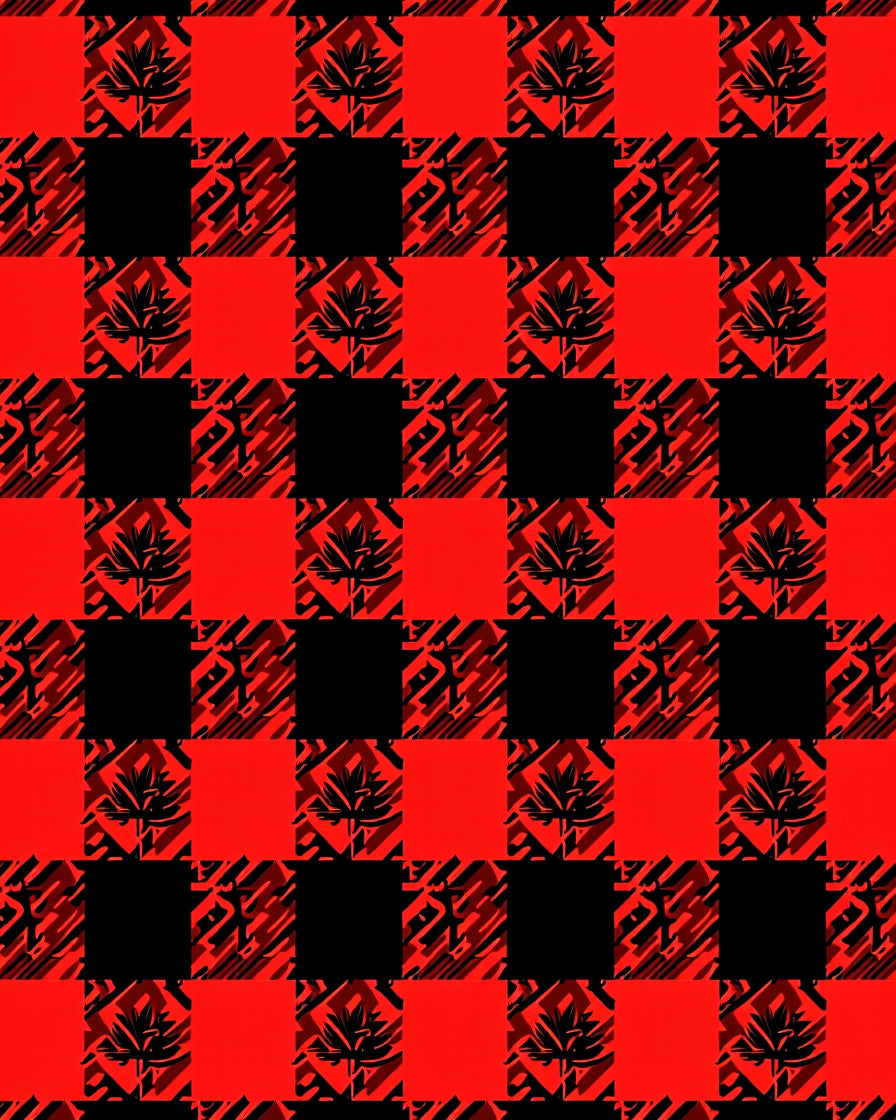 Rustic Red Black Buffalo Plaid Pattern Rug