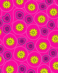 Bright Pink Floral Round PatternRug Rug