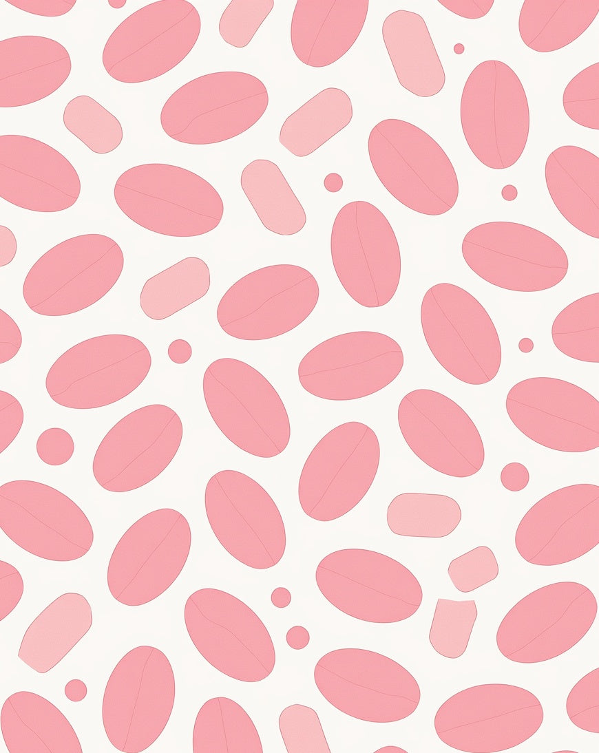 Pink Bean Shape Pattern Rug