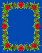 Vibrant Floral Vine Border Design Rug